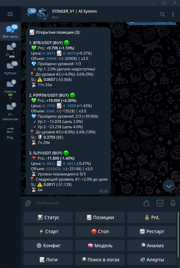 Управление позициями