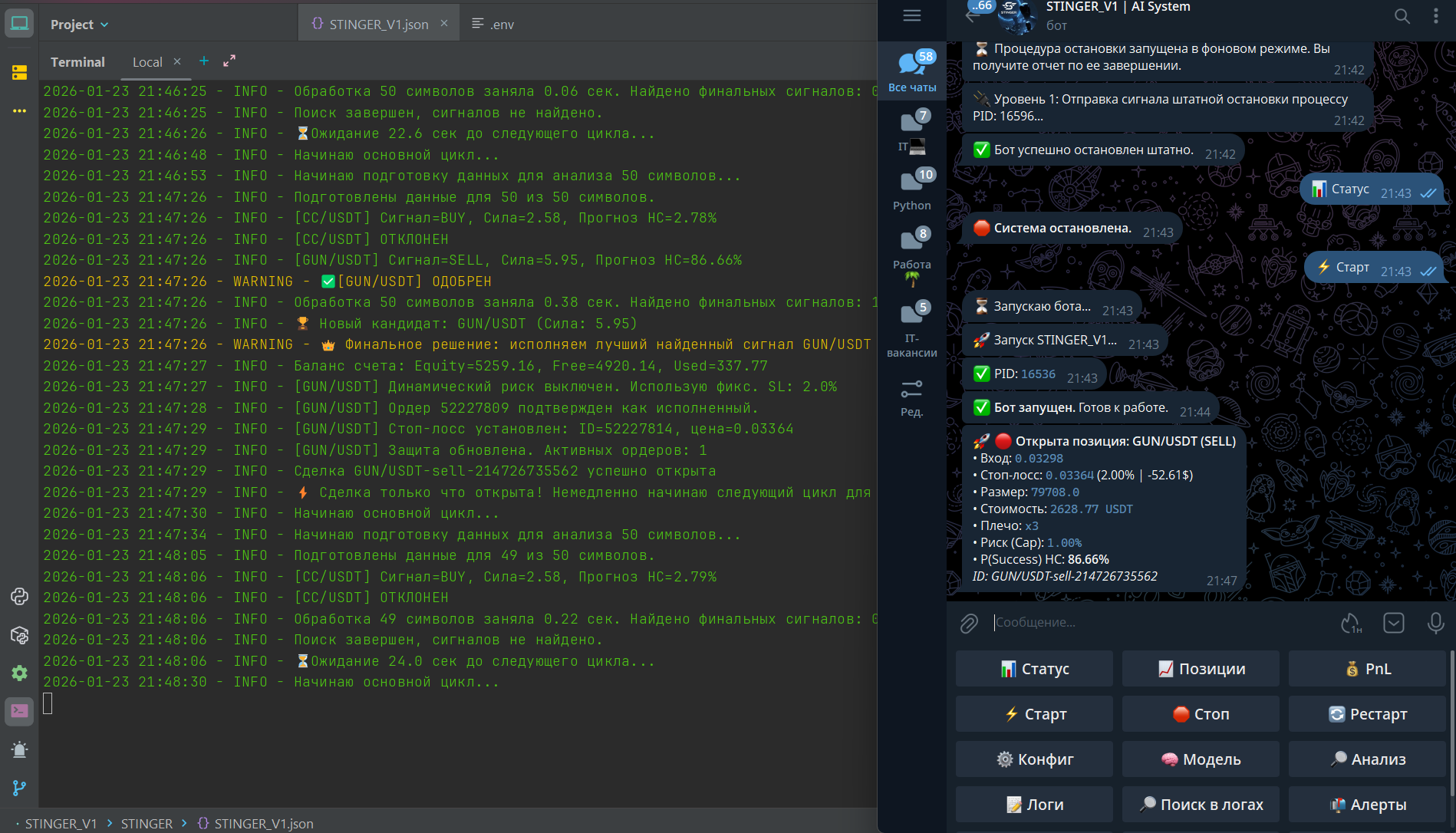 Открытие сделки